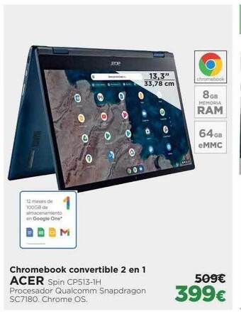 El Corte Inglés Chromebook convertible 2 en 1 acer oferta