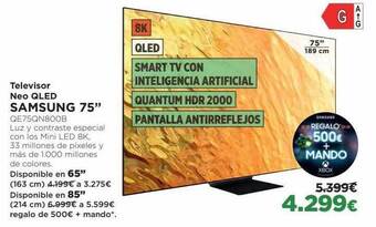 El Corte Inglés Televisor neo qled samsung 75 oferta