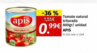 Maskom Supermercados Tomate natural triturado 800 gr - unidad apis oferta