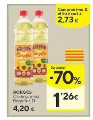 Caprabo 2a unidad -70% borges oli de gira-sol borgefrit oferta