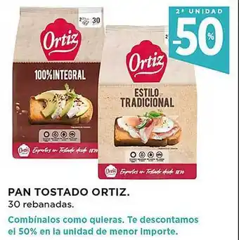 El Corte Inglés 2a unidad -50% pan tostado ortiz oferta