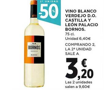 El Corte Inglés 2a unidad -50% vino blanco verdejo d.o. castilla y león palacio bornos oferta