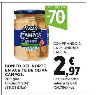 El Corte Inglés 2a unidad -70% bonito del norte en aceite de oliva campos oferta