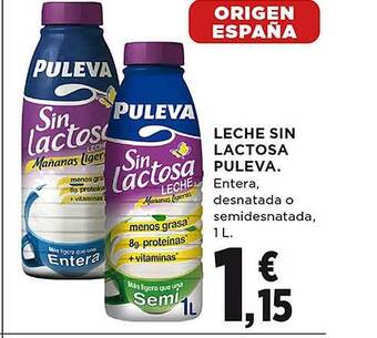 El Corte Inglés Leche sin lactosa puleva oferta