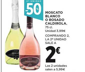 El Corte Inglés 2a unidad -50% moscato blanco o rosado caldirola oferta