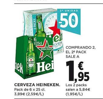 El Corte Inglés 2a unidad -50% cerveza heineken oferta