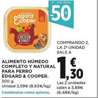El Corte Inglés 2a unidad -50% alimento húmedo completo y natural para perro edgard & cooper oferta