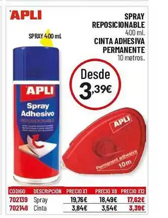 Carlin Apli spray reposicionable cinta adhesive permante oferta