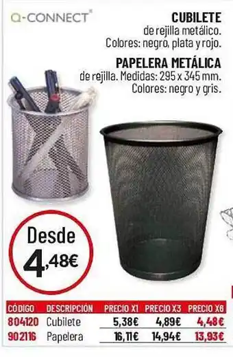 Carlin Q-connect cubilete papelera metálica oferta