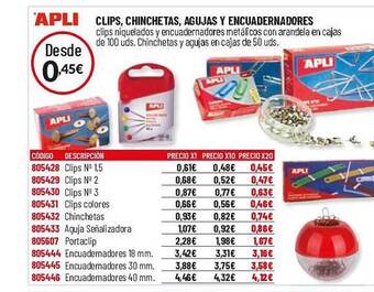 Carlin Apli clips chinchetas agujas y encuadernadores oferta