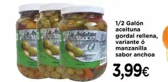 1-2 galón aceituna gordal rellena variante ó manzanilla sabor anchoa
