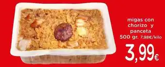 Proxi Migas con chorizo y panceta 500 gr. oferta