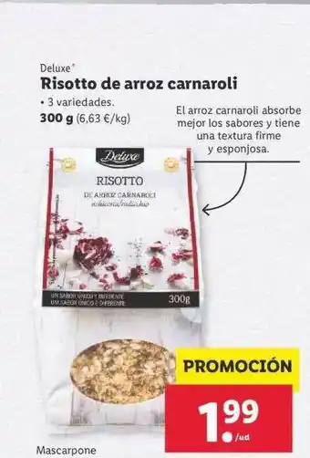 Lidl Deluxe Risotto de arroz carnaroli 300g oferta