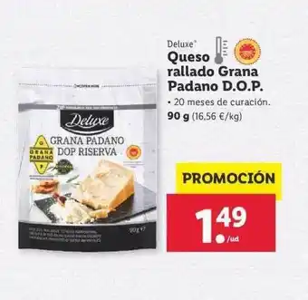 Lidl Deluxe Queso rallado Grana Padano D.O.P. 90g oferta