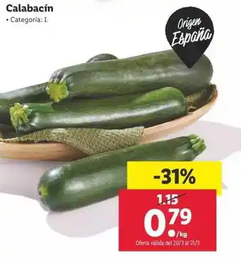 Lidl Calabacín oferta