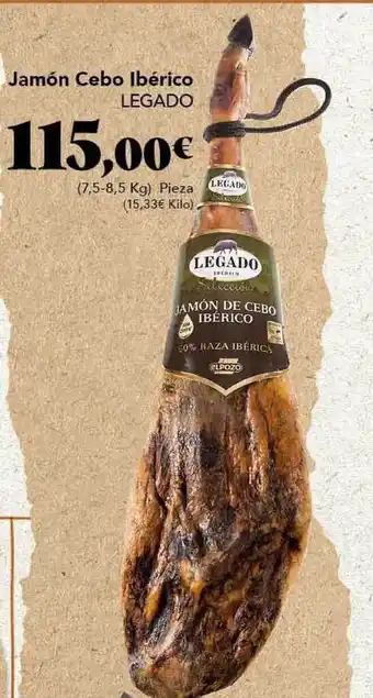 Gadis Jamón Cebo Ibérico Legado 7,5-8,5kg oferta