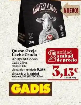 Gadis Queso Oveja Leche Cruda Ahuyentalobos 250g oferta