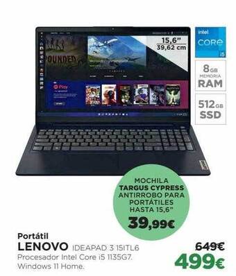 El Corte Inglés Portátil lenovo oferta