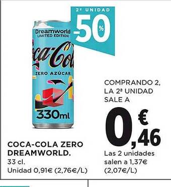 El Corte Inglés 2a unidad -50% coca-cola zero dreamworld oferta