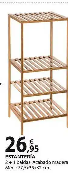 Bricogroup Estanteria 2+1 baldas acabado madera oferta