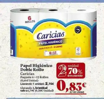 Gadis Papel Higiénico Doble Rollo Caricias 12 Rollos oferta