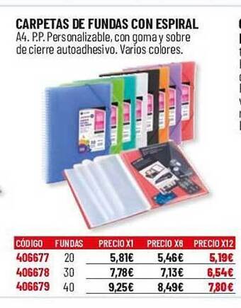 Carlin Carpetas de fundas con espiral oferta