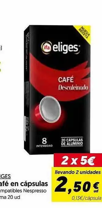 Hiper Usera Eliges café en cápsulas oferta