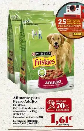 Gadis Friskies Alimento Para Perro Adulto 3kg oferta