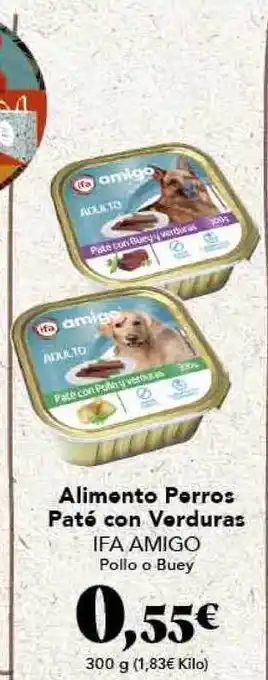 Gadis Ifa Amigo Alimento Perros Paté con Verduras 300g oferta