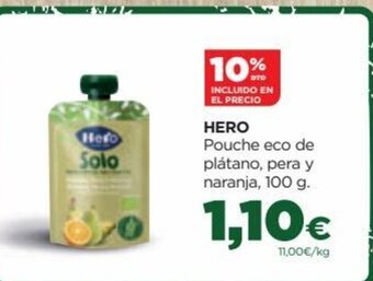 Alimerka Hero Pouche eco de Plátano, Pera y Naranja, 100 g oferta
