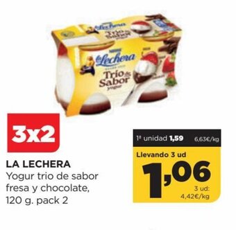 Alimerka La Lechera Yogur Trio De Sabor Fresa y Chocolate oferta