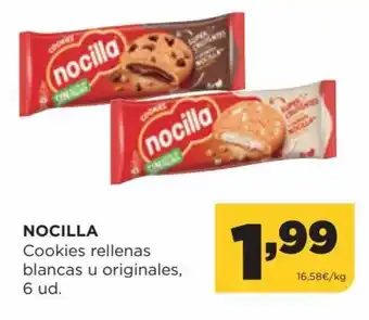 Alimerka Nocilla Cookies Rellenas Blancas u Originales, 6ud oferta