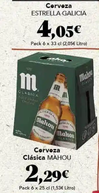 Gadis Mahou Cerveza Esttrella Galicia 6 x 33cl ∕ Cerveza Clásica 6 x 25cl oferta