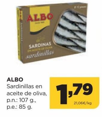 Alimerka Albo Sardinillas en Aceite de Oliva oferta