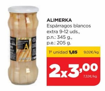 Alimerka Alimerka Espárragos Blancos Extra 9-12 uds oferta