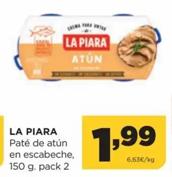 Alimerka La Piara Paté de Atún en Escabeche, 150g Pack 2 oferta