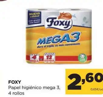 Alimerka Foxy Papel Higienico Mega 3 4Rollos oferta