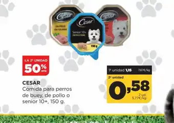 Alimerka Cesar Comida Para Perroa de Buey de Pollo o senior 10+ 150g oferta