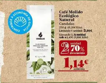Gadis Candelas Café Molido Ecológico Natural 250g oferta