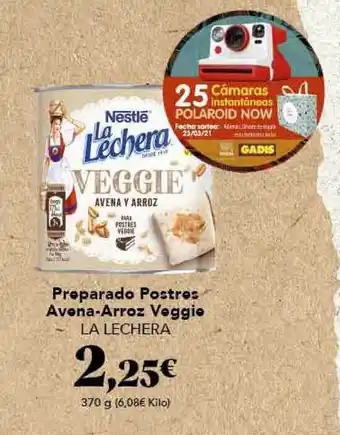 Gadis Nestlé La Lechera Preparado Postres Avena-Arroz Veggie 370g oferta