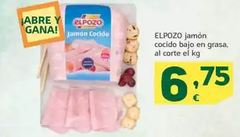 HiperDino Elpozo jamón cocido bajo en grasa oferta