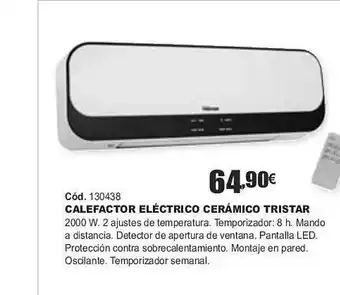 Ferrcash Calefactor eléctrico cerámico tristar oferta