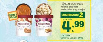 HiperDino Häagen dazs pints helado distintas variedades y gramajes oferta