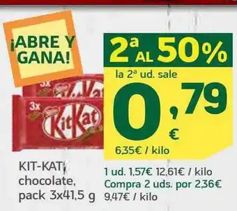 HiperDino 2a al 50% kit-kat chocolate oferta