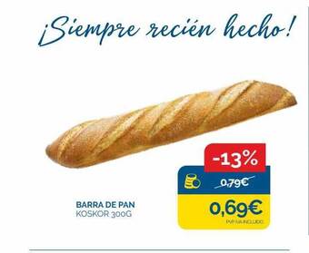Supermercados La Despensa Barra de pan koskor oferta