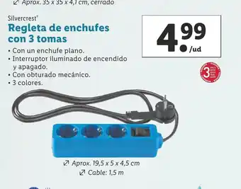 Lidl Regleta de Enchufes Con 3 Tomas oferta