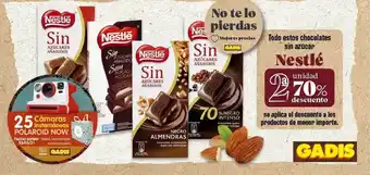 Gadis Nestlé Todo estos chocolates sin azúcar oferta