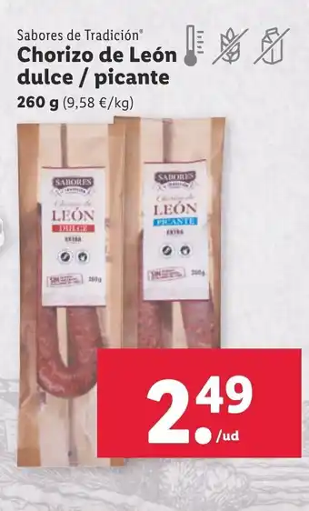 Lidl Chorizo de Leon dulce/Picante oferta