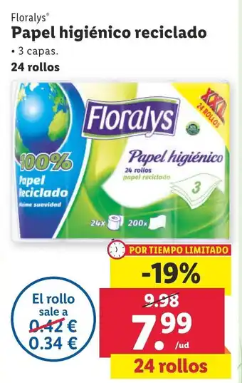 Lidl Papel Higiénico reciclado oferta
