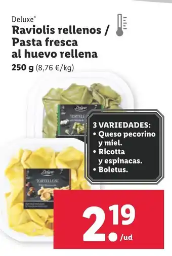 Lidl Raviolis Rellenos Pasta Fresca Al Huevo Rellena oferta
